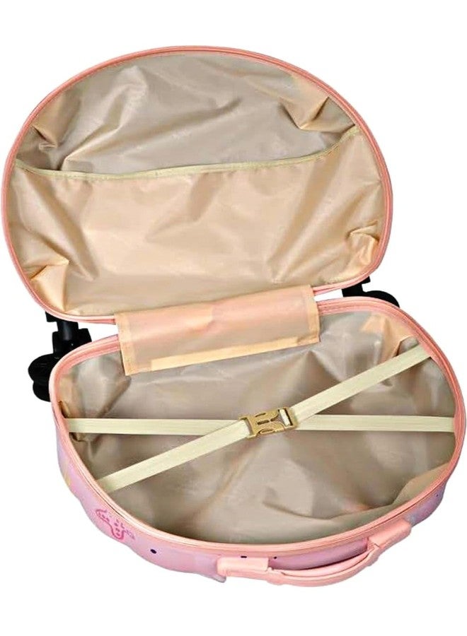 Swarn Products منتجات سوارن، حقيبة سفر بعجلات مزينة بطبعة لؤلؤ لطيفة للأطفال بسعة جيدة (لون وردي، قطعة واحدة) - Image 4